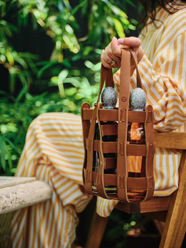 Leather Bottle Tote