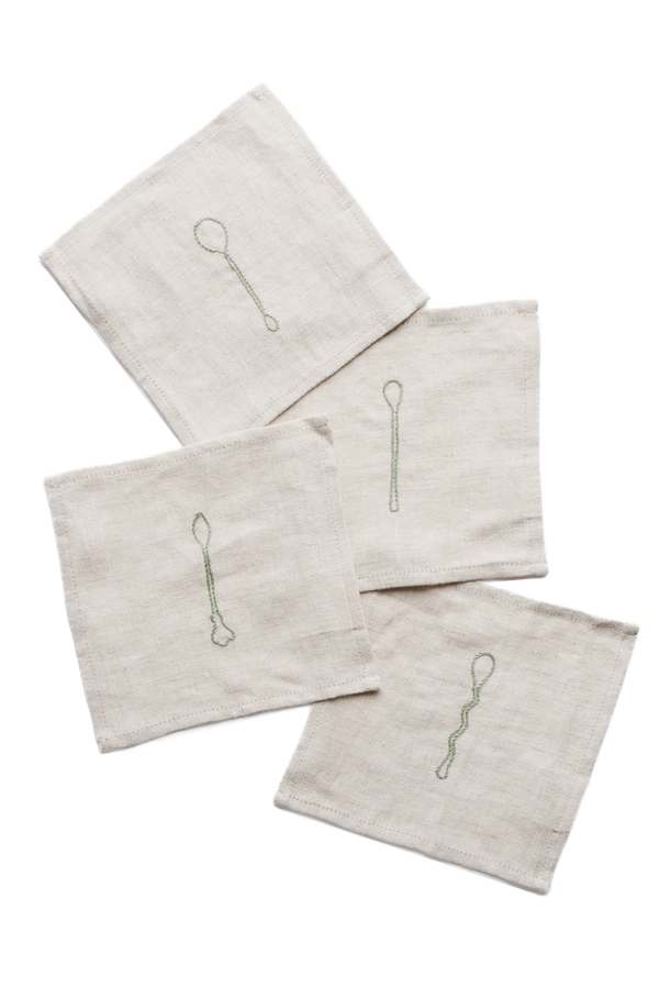 Linen Cocktail Napkins, Set of 4